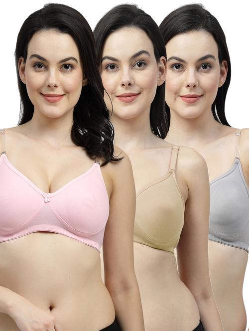 pack of 3 cotton blend t-shirt bra - 21514322 - Very Small Image - 1
