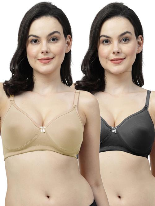 pack of 2 cotton blend t-shirt bra - 21514331 - Very Small Image - 1