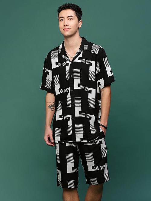 men black geometric co-ord sets - 21514656 - Very Small Image - 1