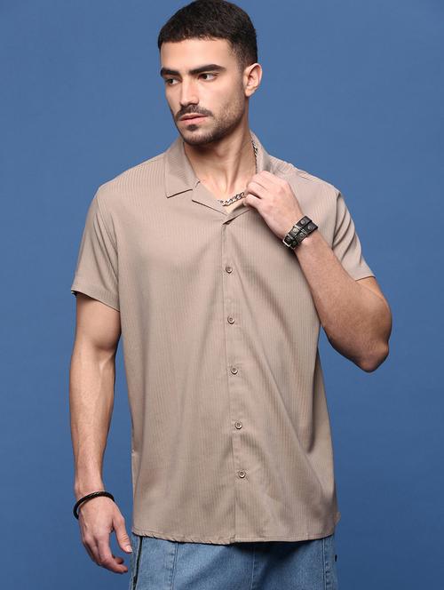 men brown cotton blend casual shirt - 21514728 - Very Small Image - 1