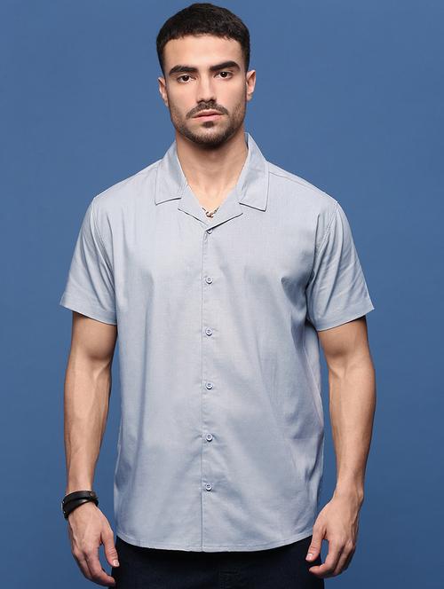 men collared solid casual shirt - 21514734 - Very Small Image - 1