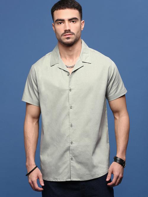 men collared solid casual shirt - 21514735 - Very Small Image - 1