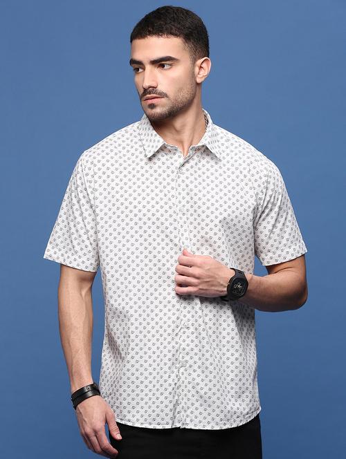 men white cotton blend casual shirt - 21514820 - Very Small Image - 1
