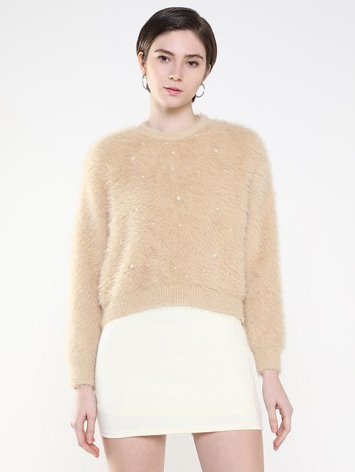 women beige self-designed pullover - 21514837 - Very Small Image - 1