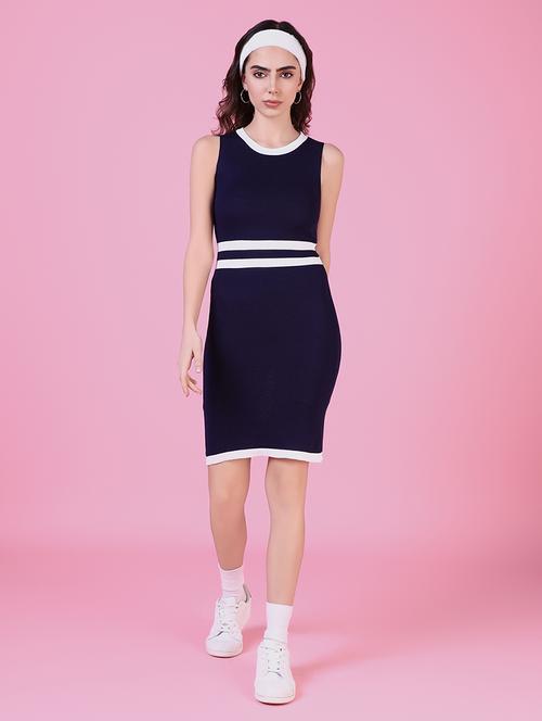 women navy blue stripes bodycon dress - 21514857 - Very Small Image - 1