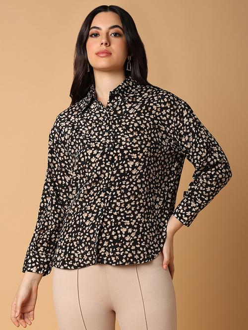 women black georgette boxy shirt - 21514933 - Very Small Image - 1