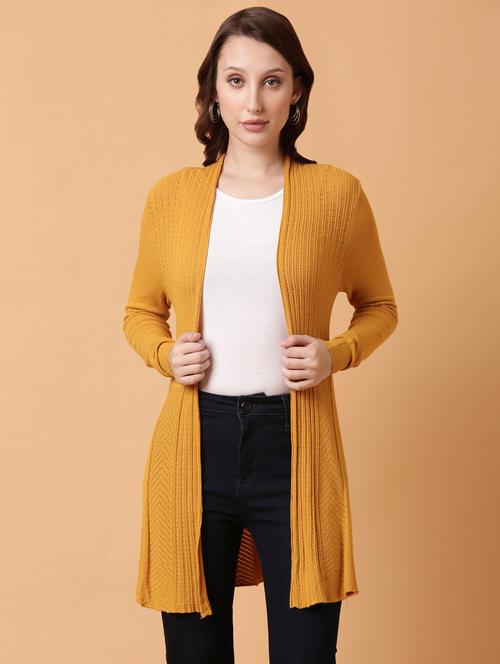 women mustard acrylic regular shrug - 21514943 - Very Small Image - 1