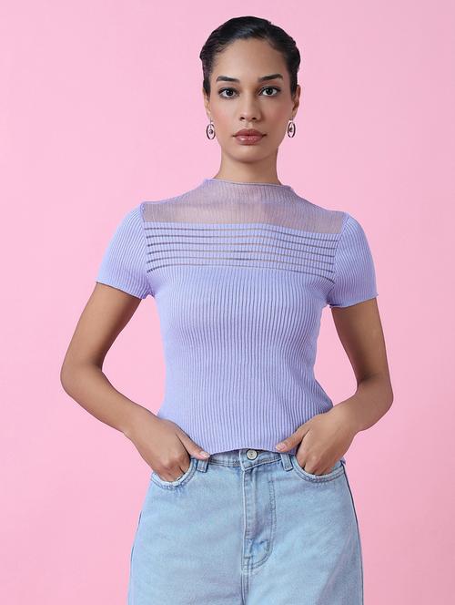 women lavender crochet regular top - 21515040 - Very Small Image - 1