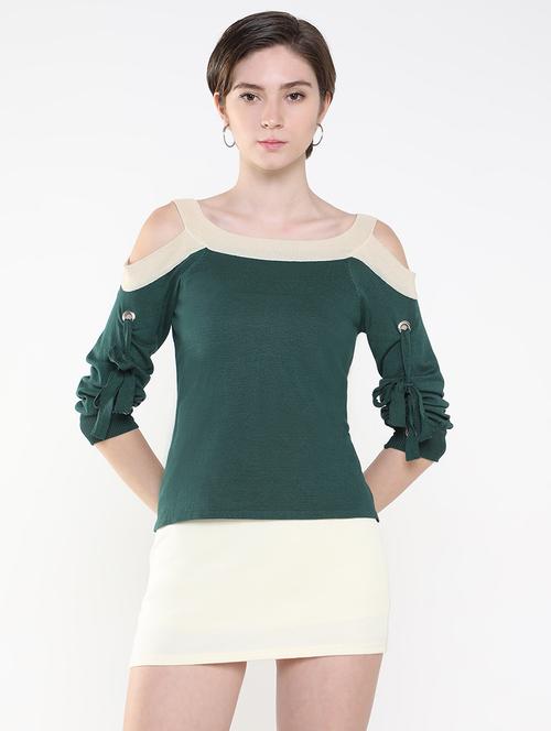 women green color block regular top - 21515184 - Very Small Image - 1