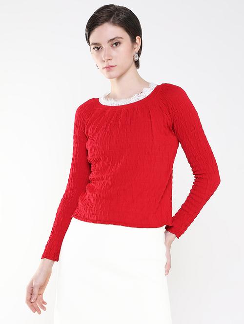 women red solid regular top - 21515192 - Very Small Image - 1