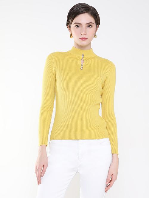 women yellow solid regular top - 21515205 - Very Small Image - 1