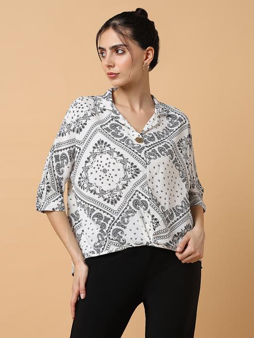 women white graphic printed regular top - 21515219 - Very Small Image - 1