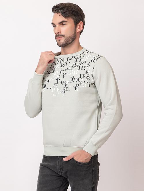 men grey cotton chest print sweatshirt - 21515320 - Very Small Image - 1