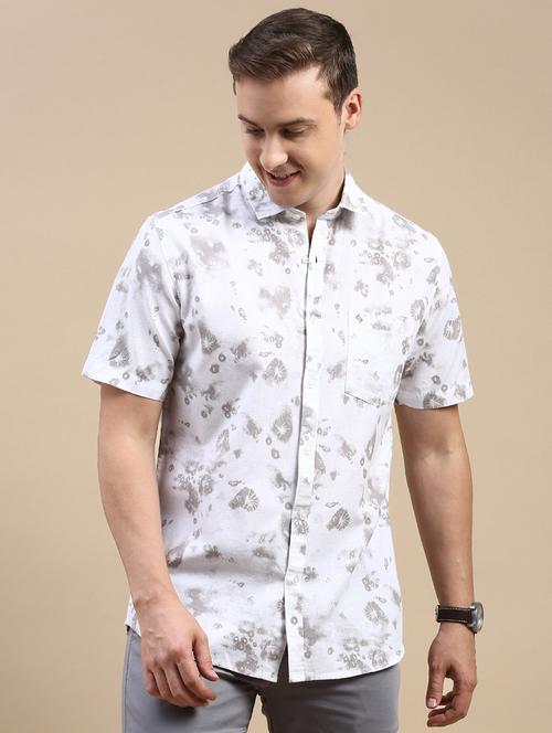 men printed short sleeve casual shirt - 21518484 - Very Small Image - 1