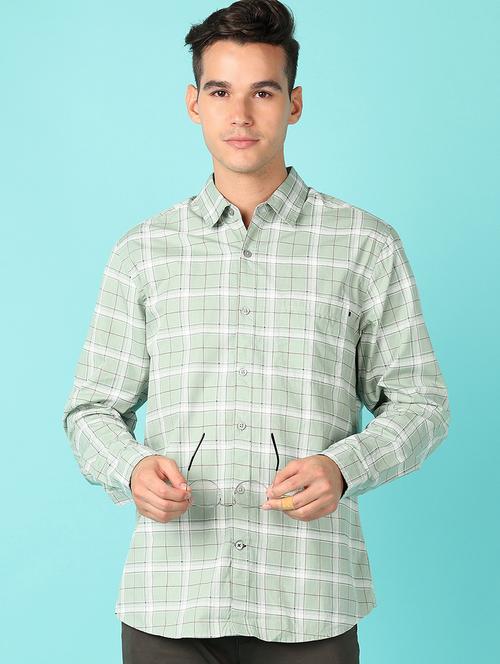 men checks long sleeve casual shirt - 21519234 - Very Small Image - 1