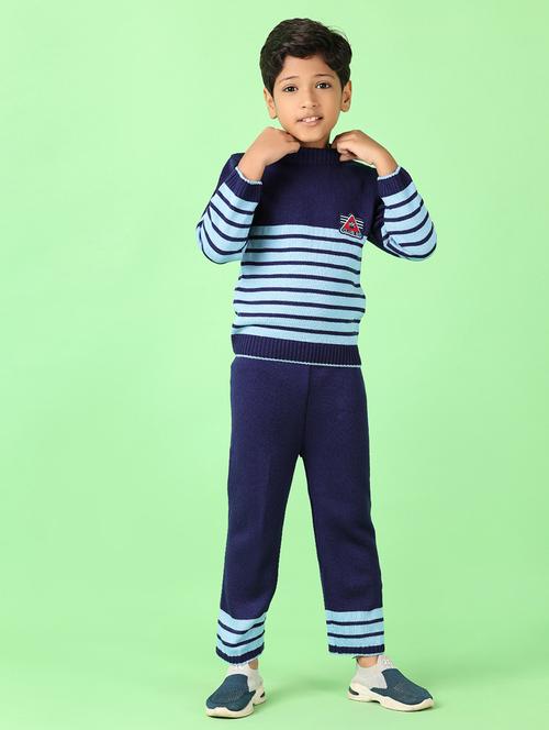 boys striped winter wear full length set - 21519239 - Very Small Image - 1