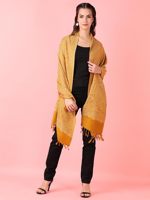 Women Self Design Winter Stole - 21519301 - Very Small Image - 1