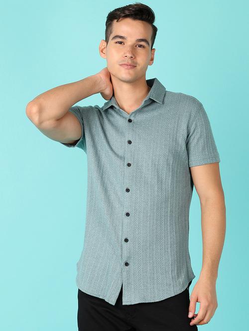 men short sleeves plain casual shirt - 21519365 - Very Small Image - 1