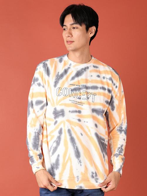 men tie & dye printed long sleeve sweatshirt - 21519468 - Very Small Image - 1