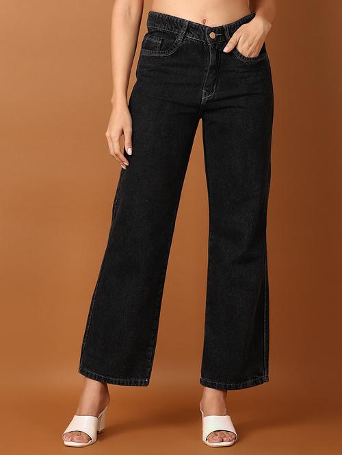women black high rise straight fit jean - 21519487 - Very Small Image - 1