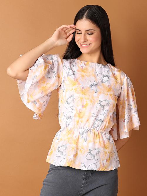 women floral printed round neck top - 21519516 - Very Small Image - 1