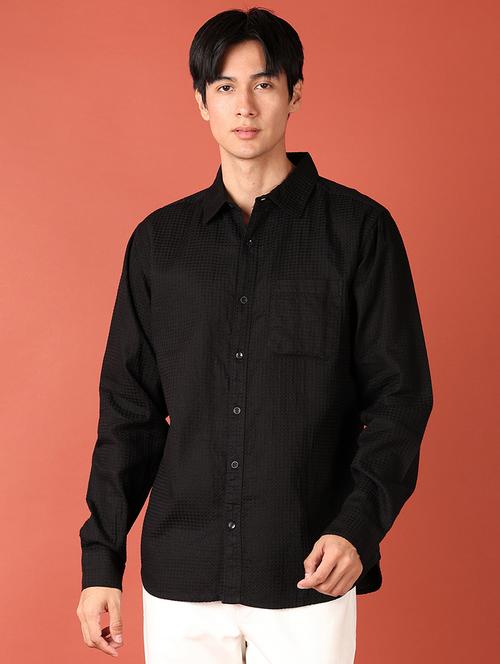 men long sleeves solid casual shirt - 21519546 - Very Small Image - 1