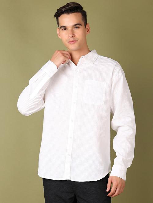 men long sleeves self design casual shirt - 21519547 - Very Small Image - 1