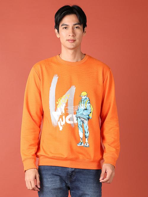 men front print round neck sweatshirt - 21519752 - Very Small Image - 1