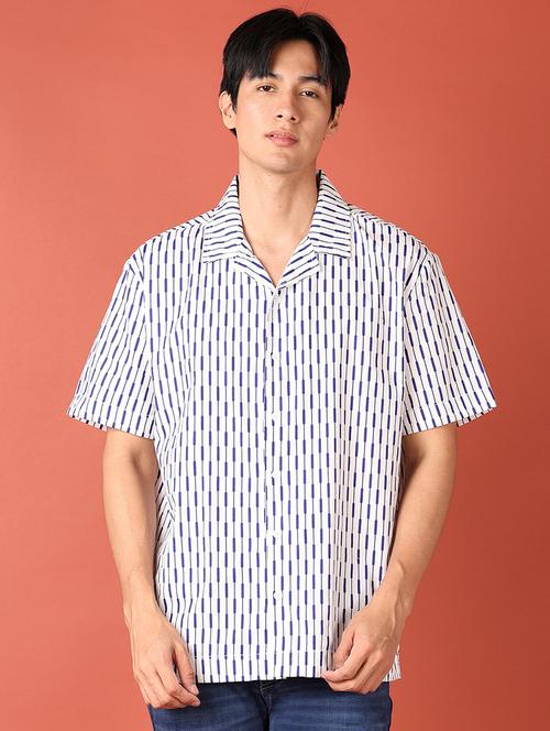 men stripes short sleeves casual shirt - 21519809 - Very Small Image - 1