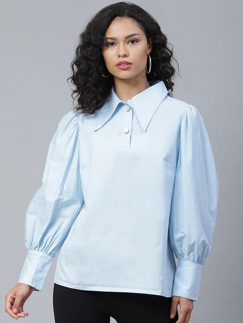 women purist blue polyester regular top - 21520451 - Very Small Image - 1