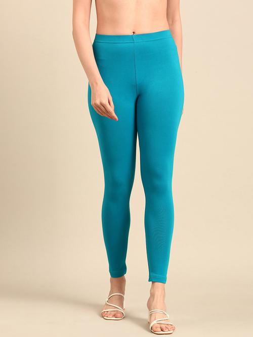 women sea green cotton leggings - 21520656 - Very Small Image - 1