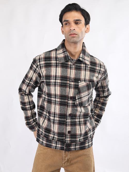 men long sleeves self design shackets - 21520675 - Very Small Image - 1