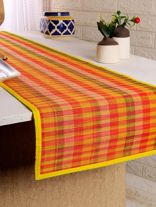 silpakarman bamboo table runner - yellow  ( set of 01) - 21520697 - Very Small Image - 1