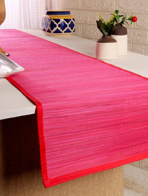 silpakarman bamboo table runner - pink  ( set of 01) - 21520700 - Very Small Image - 1