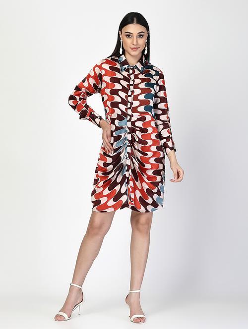 women printed collared shirt dress - 21520728 - Very Small Image - 1