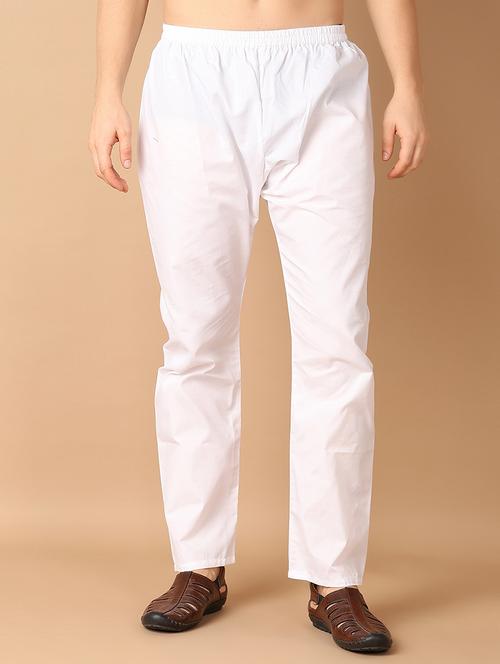 Men White Solid Pyjama - 21520922 - Very Small Image - 1