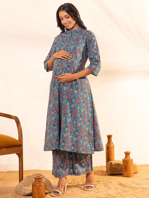 women blue kurta pant set - 21521115 - Very Small Image - 1