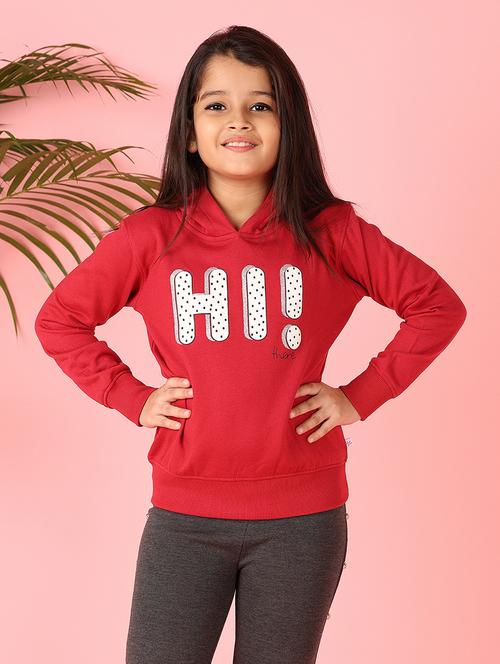 girls printed long sleeve hooded sweatshirt - 21521180 - Very Small Image - 1