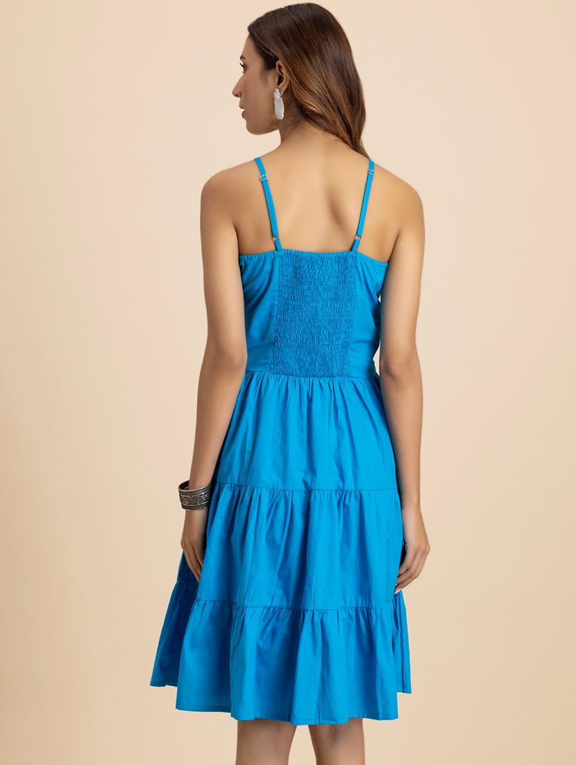 women solid sleeveless tiered dress - 21521974 - Zoom Image - 3