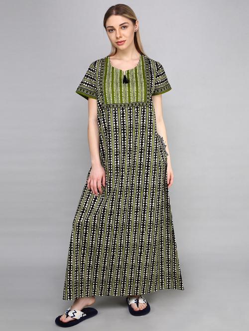 women green cotton nighty  - 21522409 - Very Small Image - 1