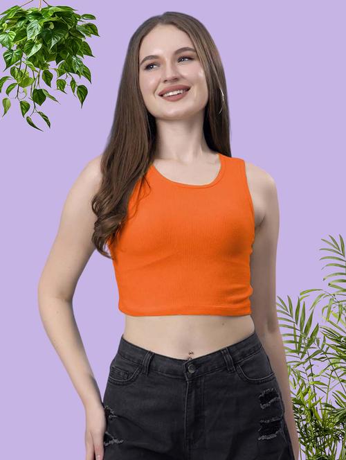 women solid sleeveless crop top - 21522522 - Very Small Image - 1