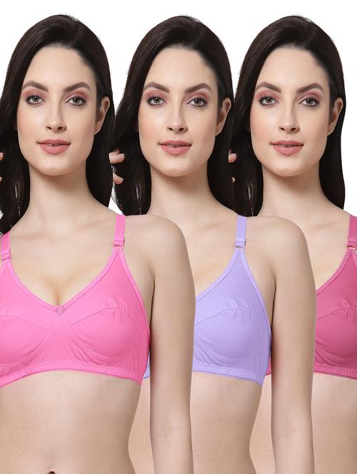 pack of 3 cotton blend regular bra - 21522556 - Very Small Image - 1
