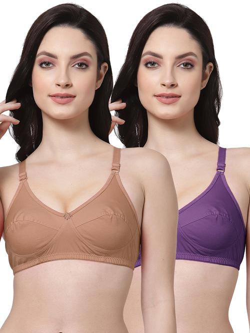 pack of 2 cotton blend regular bra - 21522573 - Very Small Image - 1