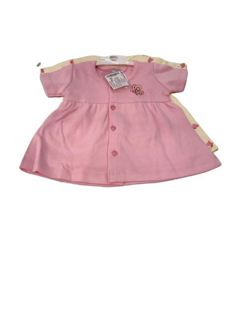 yellowpink cotton interlock frock - 21522917 - Very Small Image - 1