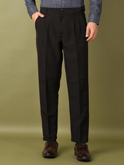 men black solid ankle length korean pants - 21522964 - Very Small Image - 1