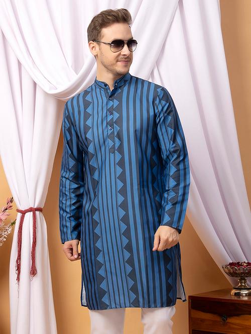 men printed long sleeves kurta - 21523329 - Very Small Image - 1
