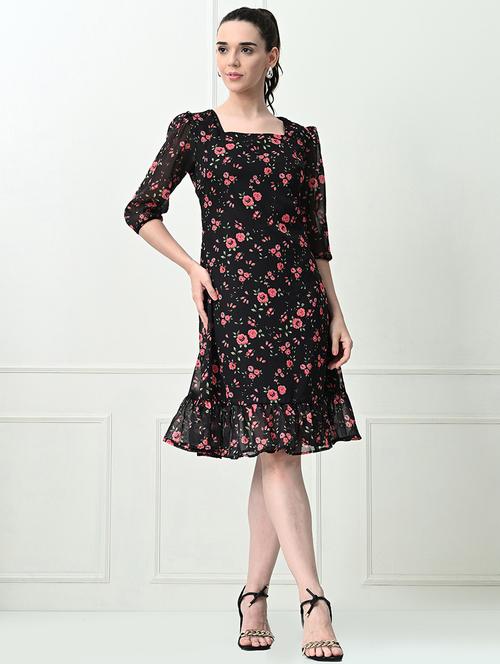 women floral printed a-line dress - 21523878 - Very Small Image - 1