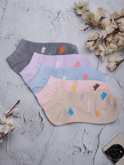women pack of 5 ankle length socks - 21523884 - Very Small Image - 1