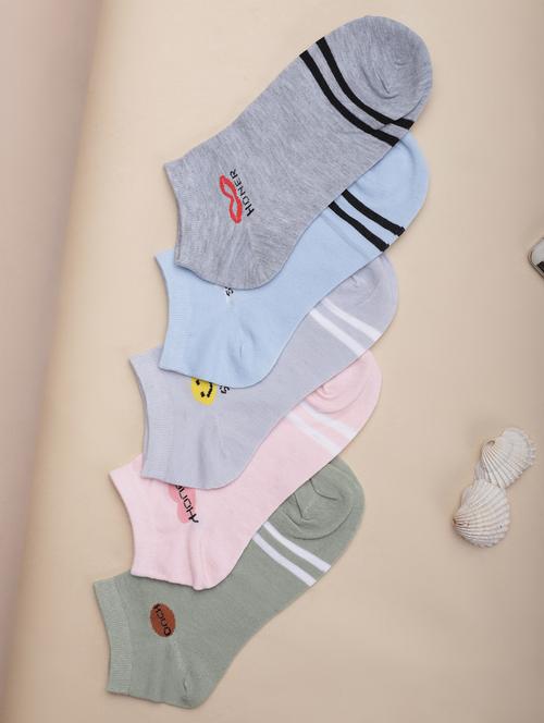 women pack of 5 ankle length socks - 21523888 - Very Small Image - 1