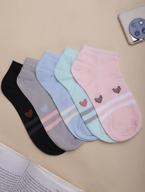 women pack of 5 ankle length socks - 21523889 - Very Small Image - 1